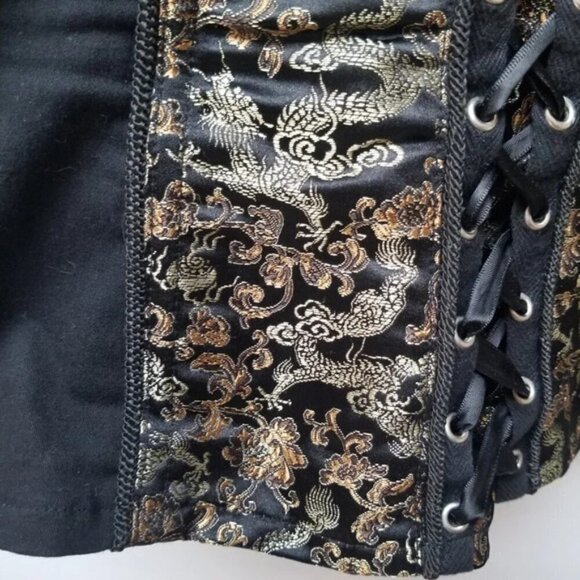 Tripp NYC Daang Goodman Rare Lace Up Corset Top Lace Black Floral S - Picture 5 of 12